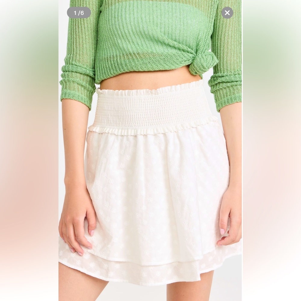 NWT Rails Addison white embroidered daises skirt size xs